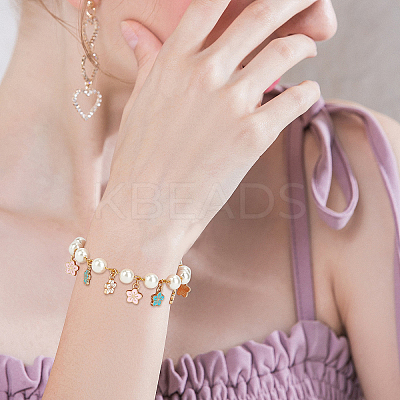 Light Gold Plated Alloy Enamel Charms ENAM-PH0001-52LG-1