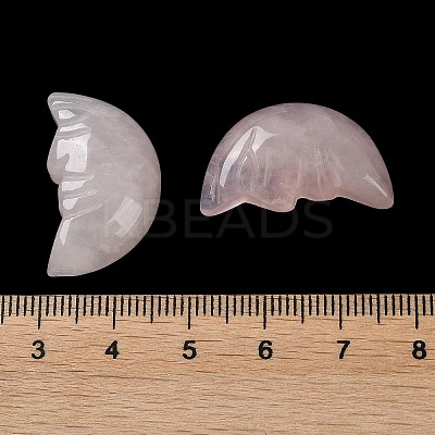 Natural Rose Quartz Carved Healing Moon with Human Face Figurines G-B062-06E-1