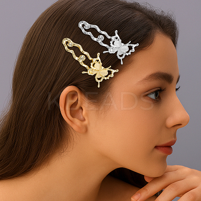 4Pcs 2 Colors Alloy Alligator Hair Clips OHAR-HY0001-06C-1