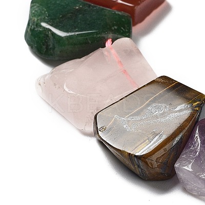 Natural Amethyst & Quartz Crystal & Green Aventurine & Rose Quartz & Carnelian & Tiger Eye Beads Strands G-P528-K06-01-1