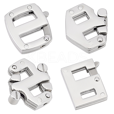 4Pcs 4 Styles 304 Stainless Steel Adjustable Clasps STAS-UN0039-88-1
