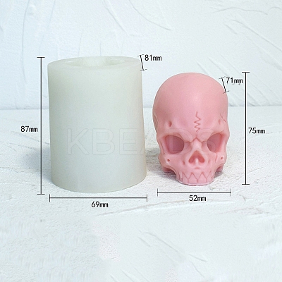 Halloween Skull DIY Food Grade Silicone Candle Molds PW-WG53501-01-1