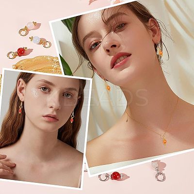 144Pcs 24 Styles Natural Mixed Gemstone Pendants PALLOY-GO00024-1