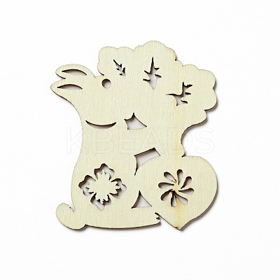 Easter Unfinished Natural Wood Big Pendant Ornaments WOOD-G010-01A-1