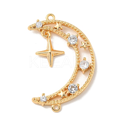 Brass Micro Pave Clear Cubic Zirconia Pendants KK-K378-01G-01-1