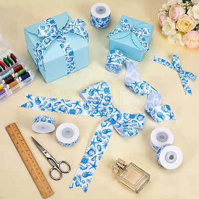 Polyester Grosgrain Ribbons OCOR-WH0070-337-1