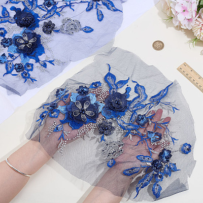 3D Polyester Embroider Thread Iron on/Sew On Patches PATC-WH0023-20B-1