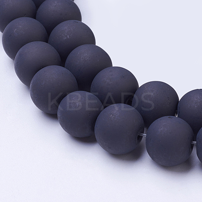 Baking Paint Frosted Glass Bead Strands X-GLAA-S031-10mm-38-1