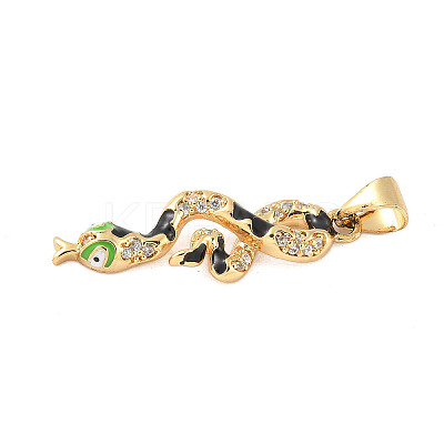 Brass Micro Pave Cubic Zirconia Enamel Pendants KK-D354-04G-B-1