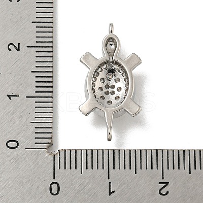 Brass Pave Clear Cubic Zirconia Sea Animal Connector Charms KK-N254-128P-1