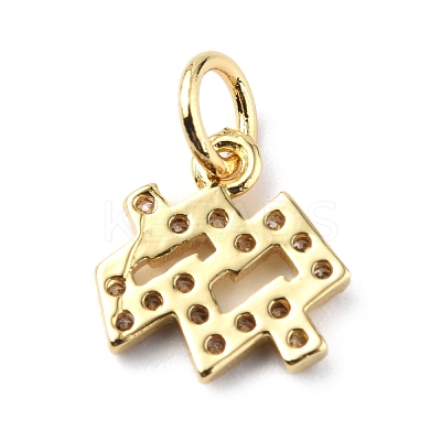 Brass Micro Pave Cubic Zirconia Charms ZIRC-F131-16G-04-1