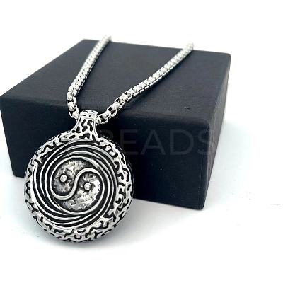 304 Stainless Steel Yin-yang Pendant Necklaces for Men VP1359-1