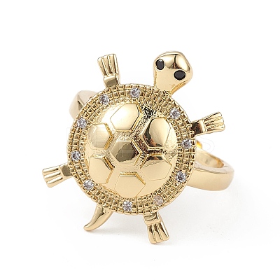 Cubic Zirconia Tortoise Adjustable Ring RJEW-L100-022G-1