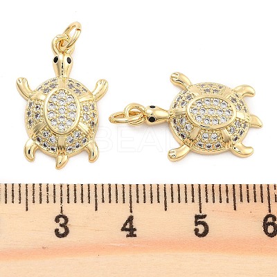 Brass Pave Clear Cubic Zirconia Pendants KK-U009-12L-G-1
