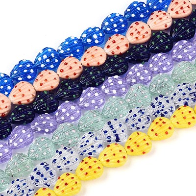 Handmade Lampwork Bumpy Beads Strands LAMP-N036-02-1
