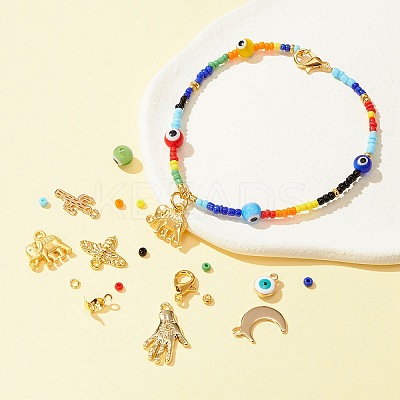 DIY Evil Eye Bracelet Necklace Making Kit DIY-FS0004-28-1