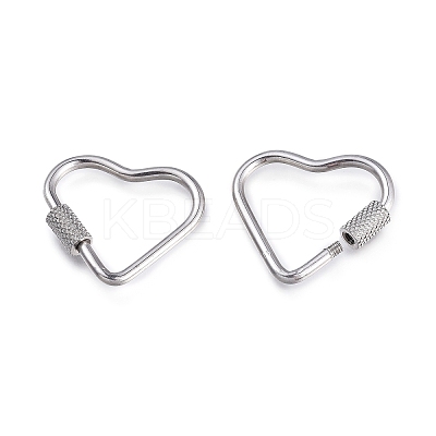 Non-Tarnish 304 Stainless Steel Screw Carabiner Lock Charms LS-STAS-K192-02P-1