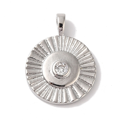 Rack Plating Brass & Cubic Zirconia Pendants KK-L216-060P-1