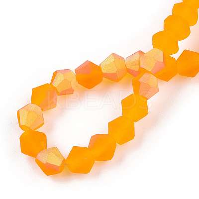 Imitate Austrian Crystal Bicone Frosted Glass Beads Strands EGLA-A039-T4mm-MB23-1