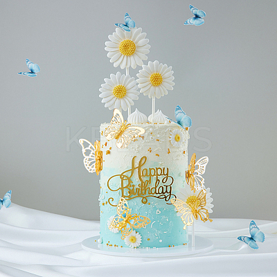 12Pcs 6 Styles Acrylic Mirror Butterfly Cupcake Toppers FIND-CN0001-44-1