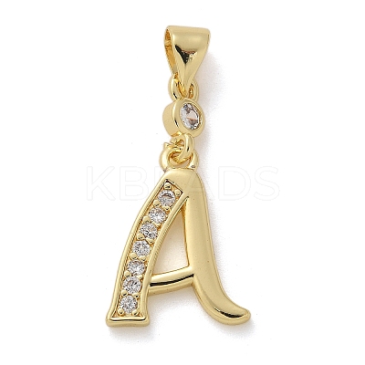 26Pcs Brass Micro Pave Cubic Zirconia Pendants KK-M319-02G-1