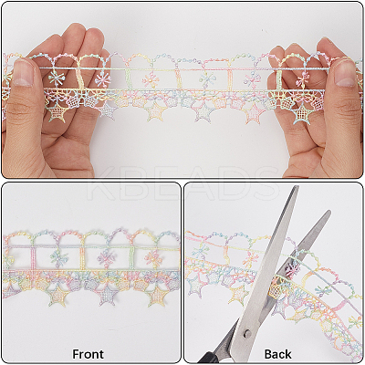5 Yards Flower Polyester Lace Ribbon OCOR-GF0004-95F-1