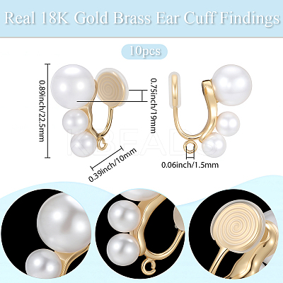 10Pcs Brass Ear Cuff Findings KK-BBC0022-46-1