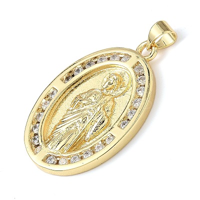Brass Micro Pave Cubic Zirconia Pendants KK-Q068-33B-G-1