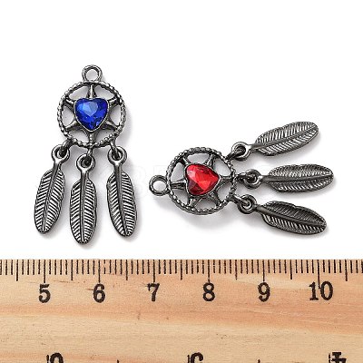 Rack Plating Alloy Rhinestone Pendants PALLOY-F311-19B-1