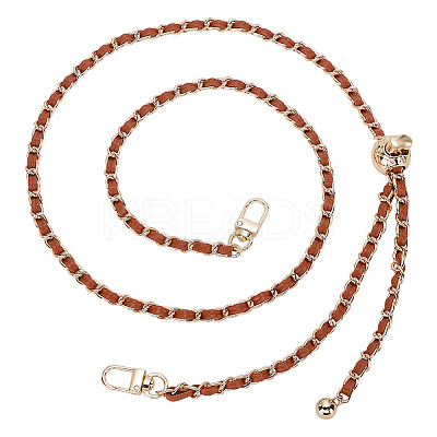 PU Leather & Piatinum Alloy Handbag Chain Straps PURS-WH0008-01G-03-1