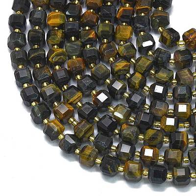 Dyed Natural Yellow Blue Tiger Eye Beads Strands G-K389-A34-01-1