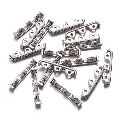 3 Holes Tibetan Style Alloy Spacer Bars A0448Y-1