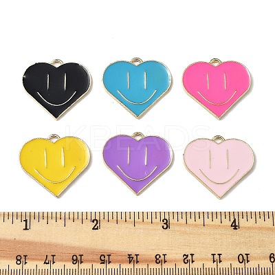 12Pcs 6 Colors Alloy Enamel Pendants ENAM-FP0001-77-1