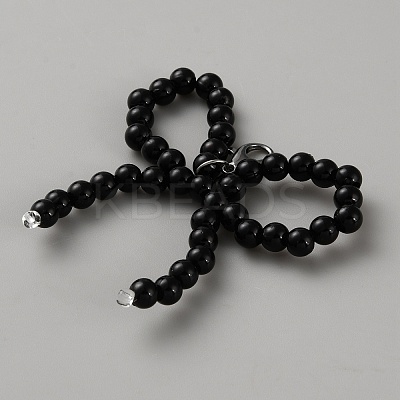 Bowknot Plastic Imitation Pearl Shoe Charms Decorations DIY-WH0632-76B-1