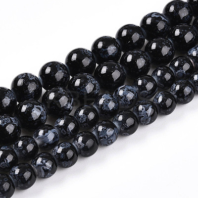 Baking Paint Glass Beads Strands DGLA-N008-8mm-10-1