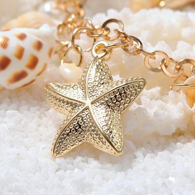 Trendy Shell Bib Beach Necklaces NJEW-PH0001-01-1