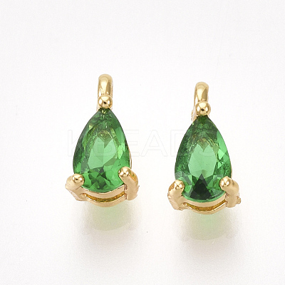 Brass Cubic Zirconia Charms KK-T038-367G-02-1