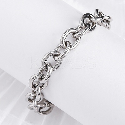 Tarnish Resistant 304 Stainless Steel Cable Chain Bracelets BJEW-G618-04P-1