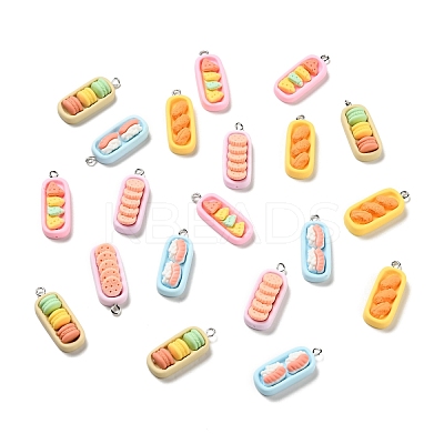 Oval Imitation Food Opaque Resin Pendants RESI-G043-C04-1