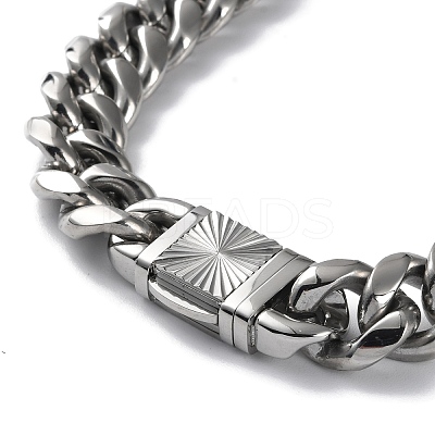 Non-Tarnish 304 Stainless Steel Cuban Link Chain Necklaces NJEW-P288-26P-1