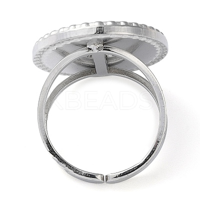 304 Stainless Steel Open Cuff Ring Components STAS-Q308-07P-1