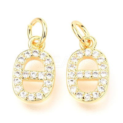 Brass Micro Pave Cubic Zirconia Charms ZIRC-O037-12G-1