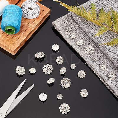 80Pcs 4 Style Alloy Rhinestone Shank Buttons DIY-GA0003-58-1