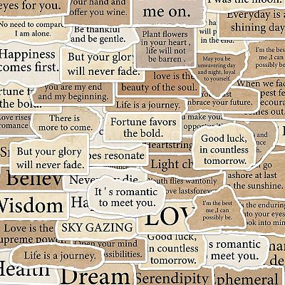 50Pcs PVC Self-Adhesive Inspirational Quote Stickers AJEW-R002-05A-1