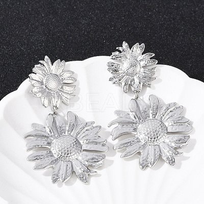 304 Stainless Steel Dangle Stud Earrings EJEW-G423-18P-1