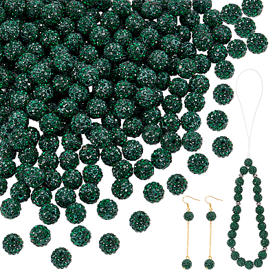200Pcs Pave Disco Ball Beads RB-PH0001-41J-1
