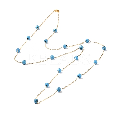 Synthetic Turquoise Beads Necklaces BJEW-B078-01G-1