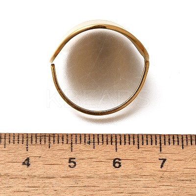 Oval 304 Stainless Steel Cuff Rings for Women LS-RJEW-G339-01G-1