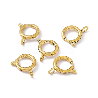 PVD Vacuum Plating 201 Stainless Steel Spring Ring Clasps STAS-J401-LD023-12-1