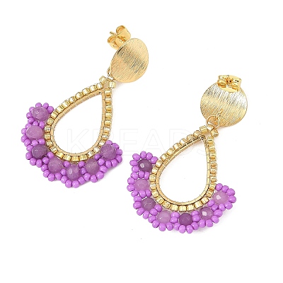201 Stainless Steel Stud Earrings EJEW-MZ00809-01-1
